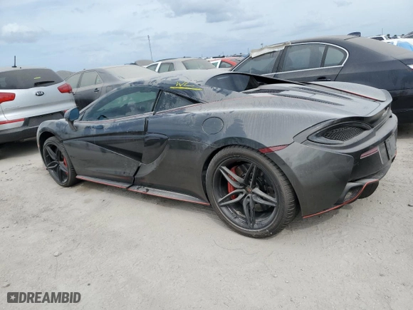 2017 McLaren 570S with VIN SBM13DAAXHW003255, listed as a Copart auction lot 76261244 with 0 mi miles and Salvage Title. Bid and sale history available at carsss.com. Image 2.