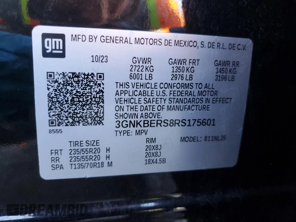 2024 Chevrolet Blazer RS z VIN 3GNKBERS8RS175601, wystawiony jako Copart lot #49354415 z przebiegiem 20 031 mil mil oraz Szkoda całkowita • Salvage title. Historia ofert i sprzedaży dostępna na DreamBid. Obrazek 14.