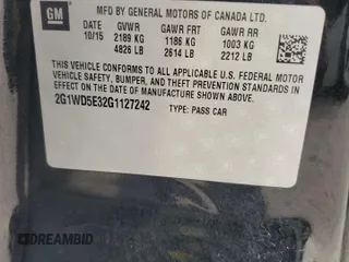 2016 Chevrolet Impala Limited Police Police with VIN 2G1WD5E32G1127242, listed as a Copart auction lot 88498065 with 105,227 mi miles and Salvage Title. Bid and sale history available at carsss.com. Image 12.
