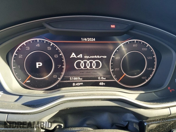 2019 Audi A4 Prestige with VIN WAUFNAF45KA032223, listed as a Copart auction lot 82679663 with 51,869 mi miles. Bid and sale history available at carsss.com. Image 9.