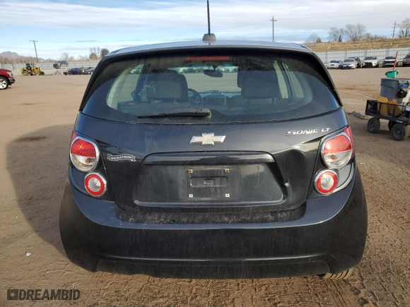 2015 Chevrolet Sonic LT with VIN 1G1JC6SH5F4168292, listed as a Copart auction lot 86863744 with 107,445 mi miles and Salvage Title. Bid and sale history available at carsss.com. Image 6.