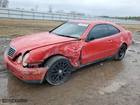 1999 Mercedes-Benz CLK-Class with VIN WDBLJ65G9XF072789, listed as a Copart auction lot 42996795 with 157,750 mi miles and Salvage Title. Bid and sale history available at carsss.com. Image 1.