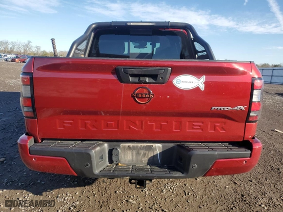 2023 Nissan Frontier PRO-4X with VIN 1N6ED1EK7PN600308, listed as a Copart auction lot 44374825 with 31,408 mi miles and Salvage Title. Bid and sale history available at carsss.com. Image 6.