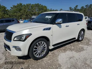 2015 Infiniti QX80 with VIN JN8AZ2NF9F9573975, listed as a Copart auction lot 47343145 with 0 mi miles and Non Repairable. Bid and sale history available at carsss.com. Image 1.