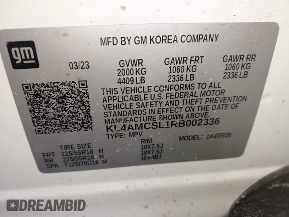 2024 Buick Encore GX Preferred z VIN KL4AMCSL1RB002336, wystawiony jako IAAI lot #41700398 z przebiegiem 13 901 mil mil oraz . Historia ofert i sprzedaży dostępna na DreamBid. Obrazek 9.