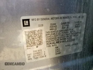 2019 GMC Terrain SLE with VIN 3GKALMEV4KL232165, listed as a Copart auction lot 58780225 with 82,117 mi miles and Salvage title. Bid and sale history available at DreamBid. Image 13.