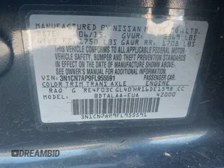 2015 Nissan Versa SV with VIN 3N1CN7AP9FL955591, listed as a IAAI auction lot 41492218 with 74,796 mi miles. Bid and sale history available at carsss.com. Image 9.