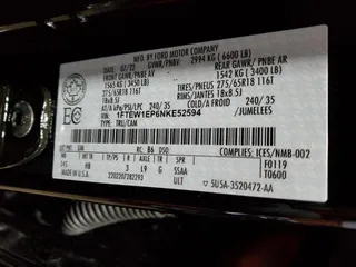 2022 Ford F-150 XL with VIN 1FTEW1EP6NKE52594, listed as a Copart auction lot 43848325 with 57,040 mi miles and Salvage Title. Bid and sale history available at DreamBid. Image 12.
