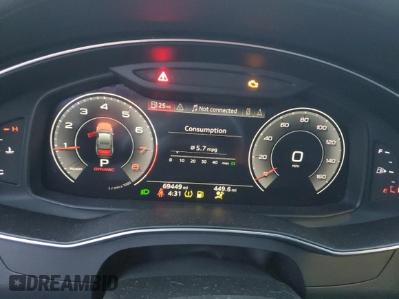 2020 Audi A6 Premium Plus with VIN WAUE8AF2XLN061809, listed as a Copart auction lot 82834064 with 69,449 mi miles and Salvage Title. Bid and sale history available at carsss.com. Image 9.
