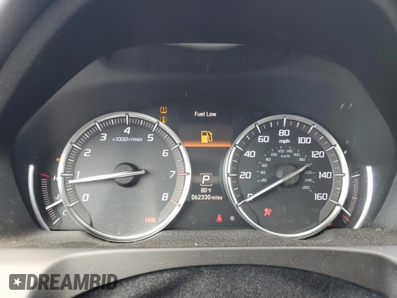 2020 Acura TLX Technology with VIN 19UUB2F45LA002554, listed as a Copart auction lot 56030465 with 62,330 mi miles and Salvage title. Bid and sale history available at DreamBid. Image 9.