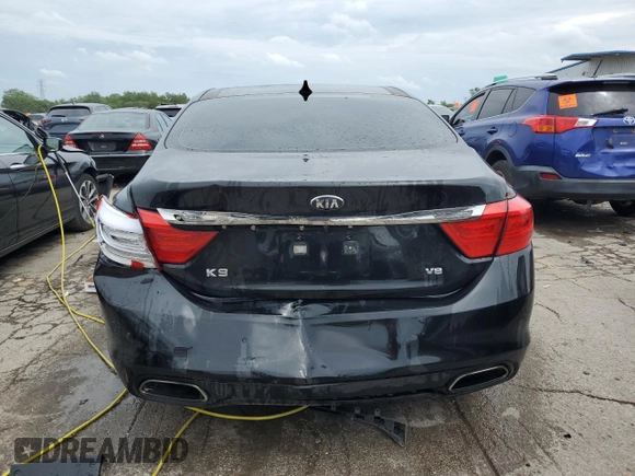 2015 Kia K900 Luxury with VIN KNALW4D40F6021515, listed as a Copart auction lot 67156124 with 99,001 mi miles and Salvage Title. Bid and sale history available at carsss.com. Image 6.