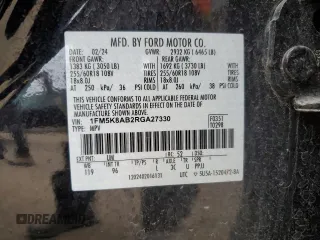 2024 Ford Police Interceptor Utility z VIN 1FM5K8AB2RGA27330, wystawiony jako Copart lot #54846175 z przebiegiem 17 338 mil mil oraz Szkoda całkowita • Salvage title. Historia ofert i sprzedaży dostępna na DreamBid. Obrazek 14.