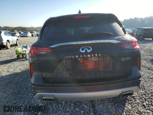 2022 Infiniti QX50 LUXE with VIN 3PCAJ5BA9NF122319, listed as a Copart auction lot 86087084 with 37,553 mi miles and Salvage Title. Bid and sale history available at carsss.com. Image 6.