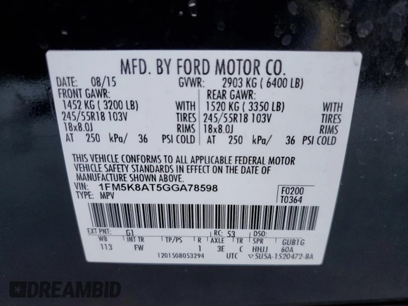 2016 Ford Police Interceptor Utility z VIN 1FM5K8AT5GGA78598, wystawiony jako Copart lot #86807164 z przebiegiem 133 931 mil mil oraz Czysty tytuł • Clean title. Historia ofert i sprzedaży dostępna na DreamBid. Obrazek 13.