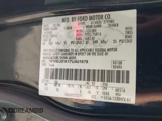 2007 Ford Explorer Sport Trac XLT с VIN 1FMEU51K17UA01678, выставлен на аукционе IAAI как лот 41672334 с пробегом 139 282 миль миль и . История ставок и продаж доступна на DreamBid. Изображение 9.