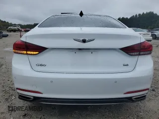 2018 Genesis G80 3.8L with VIN KMHGN4JE0JU235280, listed as a Copart auction lot 71687644 with 66,137 mi miles and Salvage Title. Bid and sale history available at carsss.com. Image 6.