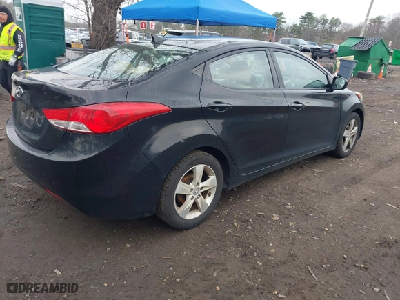 2013 Hyundai Elantra GLS PZEV with VIN KMHDH4AE4DU016675, listed as a IAAI auction lot 42009797 with 104,343 mi miles. Bid and sale history available at carsss.com. Image 4.