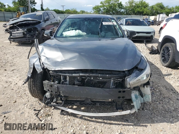 2018 Infiniti Q50 Luxe with VIN JN1EV7AR1JM430839, listed as a Copart auction lot 57727515 with 89,476 mi miles and Salvage title. Bid and sale history available at DreamBid. Image 5.