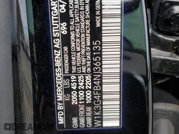 2022 Mercedes-Benz A 220 with VIN W1K3G4FB4NJ365135, listed as a Copart auction lot 53112635 with Not Provided miles and Salvage Title. Bid and sale history available at DreamBid. Image 12.