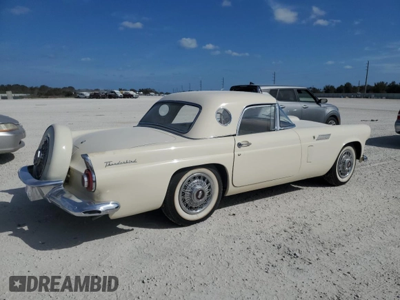 1956 Ford Thunderbird with VIN P6FH266640, listed as a Copart auction lot 76715884 with 12,494 mi miles and Salvage Title. Bid and sale history available at DreamBid. Image 3.