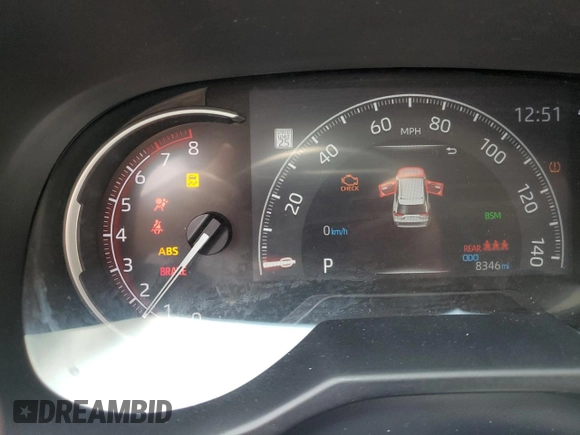 2023 Toyota RAV4 XLE with VIN 2T3P1RFV8PC357632, listed as a Copart auction lot 63465305 with 8,346 mi miles and Salvage title. Bid and sale history available at DreamBid. Image 9.