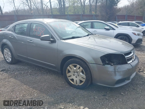 2012 Dodge Avenger SE with VIN 1C3CDZAB8CN322466, listed as a IAAI auction lot 42054458 with 118,098 mi miles and . Bid and sale history available at carsss.com. Image 1.