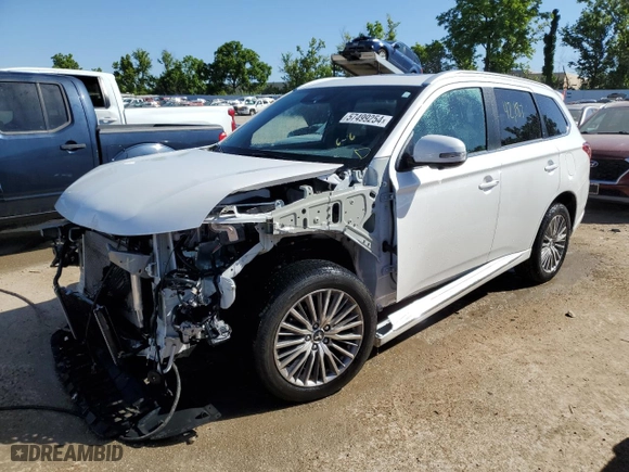 2020 Mitsubishi Outlander PHEV SEL with VIN JA4J24A54LZ029558, listed as a Copart auction lot 57499254 with 42,187 mi miles and Salvage Title. Bid and sale history available at carsss.com. Image 1.