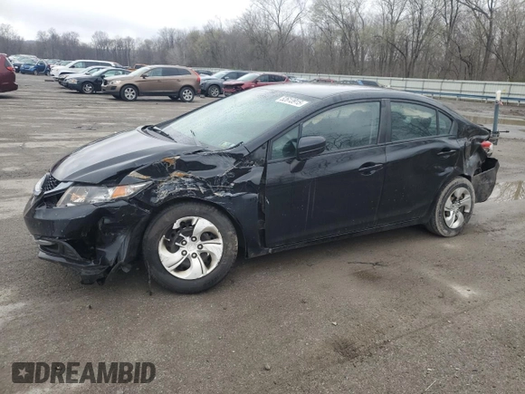 2015 Honda Civic Sedan LX with VIN 19XFB2F55FE700860, listed as a Copart auction lot 52613915 with 170,174 mi miles and Salvage Title. Bid and sale history available at carsss.com. Image 1.