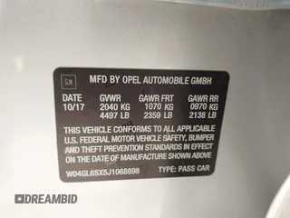 2018 Buick Regal Preferred with VIN W04GL6SX5J1068898, listed as a IAAI auction lot 42704665 with 90,571 mi miles and . Bid and sale history available at DreamBid. Image 9.