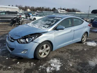 2013 Hyundai Elantra GLS PZEV with VIN KMHDH4AE0DU497069, listed as a Copart auction lot 88871265 with 107,709 mi miles and Salvage Title. Bid and sale history available at carsss.com. Image 1.