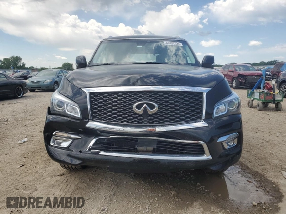 2017 Infiniti QX80 with VIN JN8AZ2NE7H9154114, listed as a Copart auction lot 58202525 with 155,750 mi miles and Salvage title. Bid and sale history available at DreamBid. Image 5.