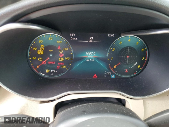 2020 Mercedes-Benz GLC 300 with VIN W1N0G8DB0LF809014, listed as a Copart auction lot 63771045 with 54,110 mi miles and Salvage title. Bid and sale history available at DreamBid. Image 9.