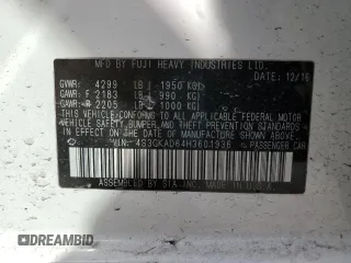 2017 Subaru Impreza Premium with VIN 4S3GKAD64H3601936, listed as a Copart auction lot 48664215 with 91,470 mi miles and Salvage title. Bid and sale history available at DreamBid. Image 12.