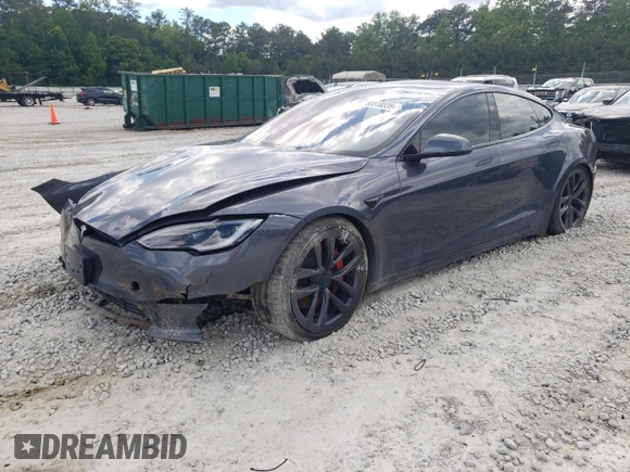 2023 Tesla Model S Plaid with VIN 5YJSA1E63PF507138, listed as a Copart auction lot 55510335 with Not provided miles and Salvage title. Bid and sale history available at DreamBid. Image 1.