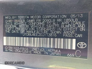 2013 Toyota Corolla L with VIN JTDBU4EE2DJ113876, listed as a IAAI auction lot 42044548 with 232,500 mi miles. Bid and sale history available at carsss.com. Image 9.