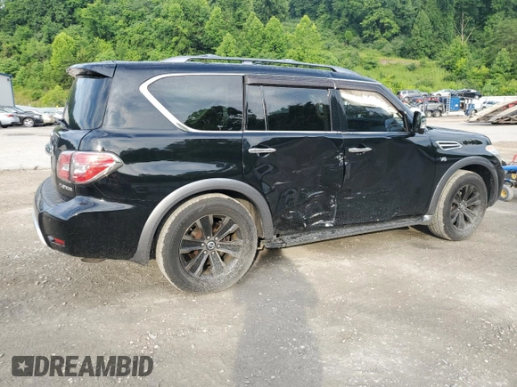 2017 Nissan Armada SL with VIN JN8AY2NC0H9503812, listed as a Copart auction lot 59825804 with 110,288 mi miles and Salvage Title. Bid and sale history available at carsss.com. Image 3.