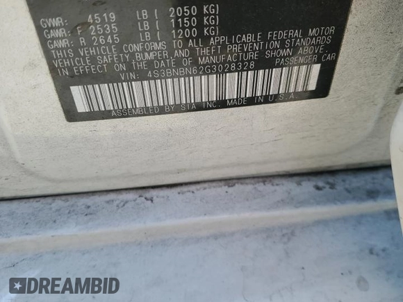 2016 Subaru Legacy Limited with VIN 4S3BNBN62G3028328, listed as a Copart auction lot 63117225 with 74,271 mi miles and Salvage title. Bid and sale history available at DreamBid. Image 13.