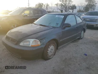 1997 Honda Civic DX with VIN 1HGEJ612XVL075429, listed as a Copart auction lot 76950574 with 0 mi miles and Salvage Title. Bid and sale history available at carsss.com. Image 1.