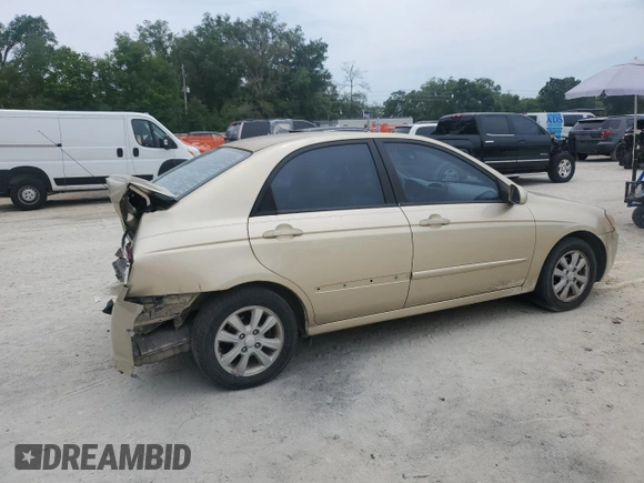 2009 Kia Spectra EX with VIN KNAFE221X95648679, listed as a Copart auction lot 55967485 with 182,740 mi miles and Non Repairable. Bid and sale history available at DreamBid. Image 3.