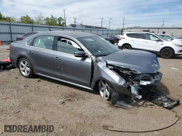 2013 Volkswagen Passat SE with VIN 1VWBP7A38DC146282, listed as a Copart auction lot 56064885 with Not provided miles and Salvage title. Bid and sale history available at DreamBid. Image 4.