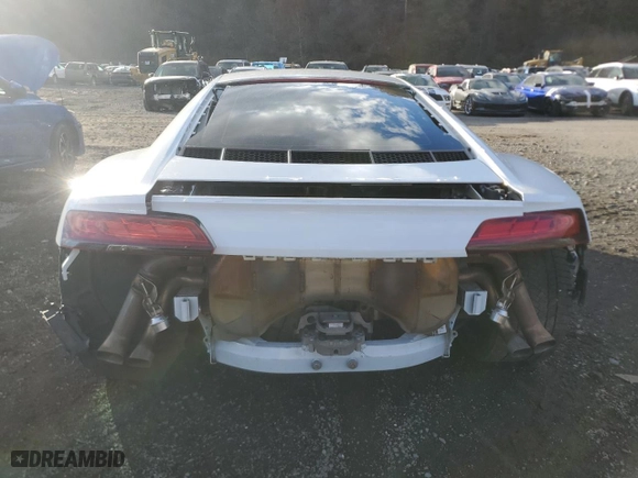 2018 Audi R8 Coupe V10 with VIN WUABAAFX5J7902445, listed as a Copart auction lot 80124934 with 0 miles and Salvage Title. Bid and sale history available at carsss.com. Image 6.