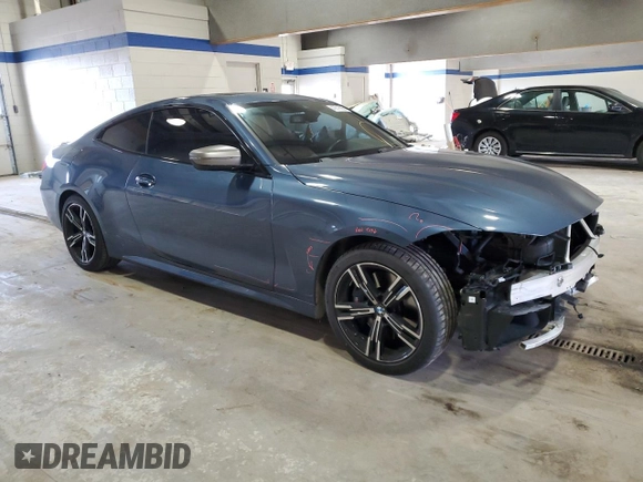 2021 BMW 4 Series M440i xDrive with VIN WBA13AR02MCF24680, listed as a Copart auction lot 43516895 with 48,195 mi miles and Salvage Title. Bid and sale history available at DreamBid. Image 4.