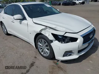 2015 Infiniti Q50 Premium with VIN JN1BV7AR0FM421592, listed as a IAAI auction lot 42070055 with 161,038 mi miles. Bid and sale history available at carsss.com. Image 6.