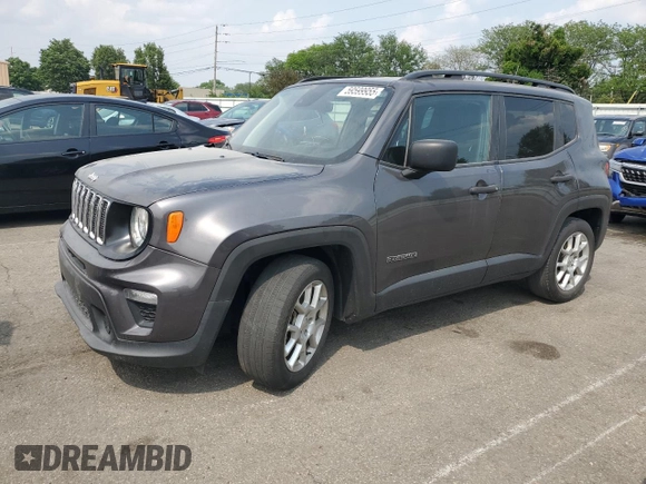 2021 Jeep Renegade Sport with VIN ZACNJCAB9MPM63630, listed as a Copart auction lot 59599955 with 73,014 mi miles and Salvage title. Bid and sale history available at DreamBid. Image 1.