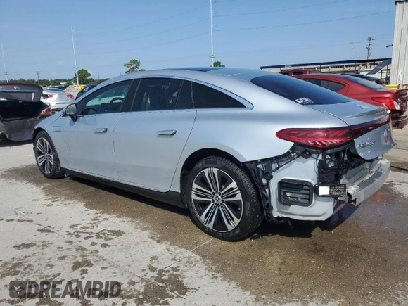 2022 Mercedes-Benz EQS with VIN W1KCG2DB2NA001433, listed as a Copart auction lot 65451714 with 47,296 mi miles and Salvage Title. Bid and sale history available at carsss.com. Image 2.