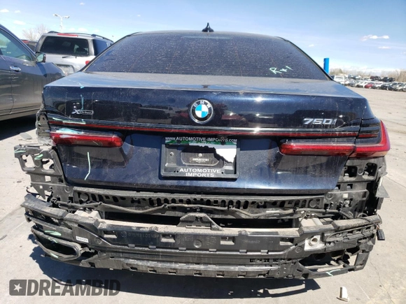 2020 BMW 7 Series 750i xDrive with VIN WBA7U2C01LGM26654, listed as a Copart auction lot 49237255 with 37,136 mi miles and Salvage Title. Bid and sale history available at carsss.com. Image 6.