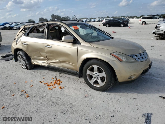 2003 Nissan Murano SL with VIN JN8AZ08W43W210268, listed as a Copart auction lot 44863295 with 0 mi miles and Salvage Title. Bid and sale history available at carsss.com. Image 4.
