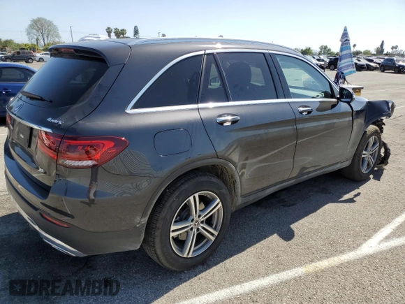 2021 Mercedes-Benz GLC 300 with VIN W1N0G8EB6MF914303, listed as a Copart auction lot 57178855 with 36,767 mi miles and Salvage title. Bid and sale history available at DreamBid. Image 3.