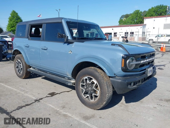2024 Ford Bronco Outer Banks with VIN 1FMDE8BH8RLB07390, listed as a IAAI auction lot 41984960 with 4,528 mi miles and . Bid and sale history available at DreamBid. Image 1.