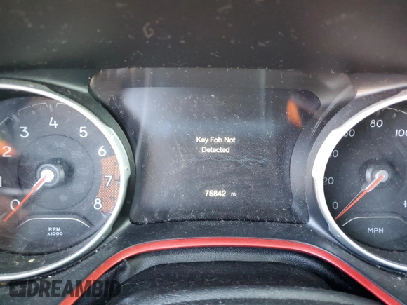 2019 Jeep Compass Trailhawk with VIN 3C4NJDDB0KT682468, listed as a Copart auction lot 49724205 with 75,842 mi miles and Salvage Title. Bid and sale history available at DreamBid. Image 9.
